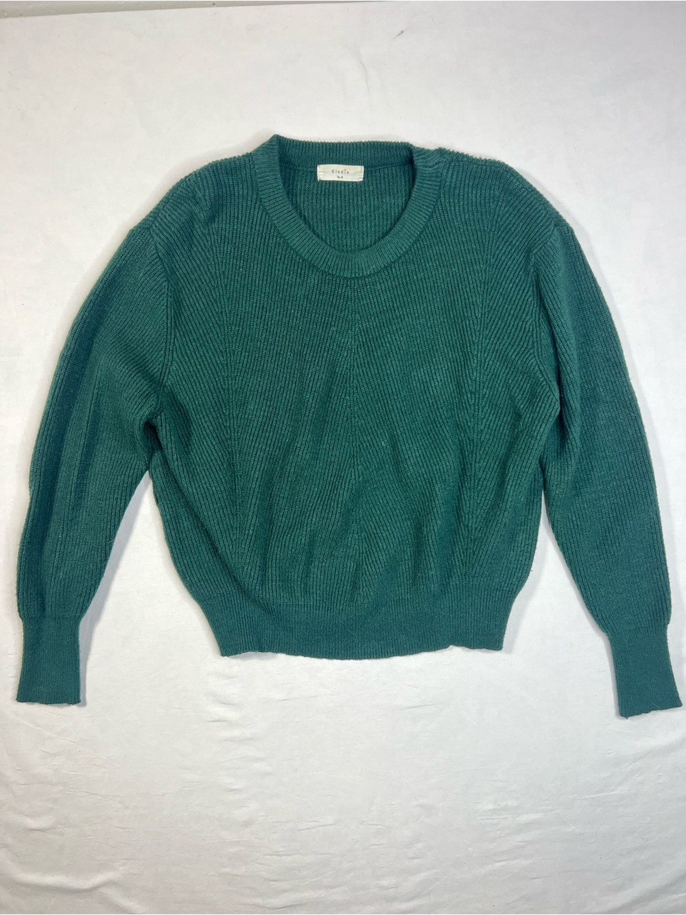 Elodie Dark Green Crewneck Knit Sweater